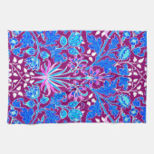 William Morris Hyacinth Print, Aqua en Paars Theedoek (Horizontaal)
