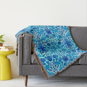 William Morris Hyacinth Print, Aqua en Turquoise Deken