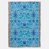 William Morris Hyacinth Print, Aqua en Turquoise Deken (Voorkant Verticaal)