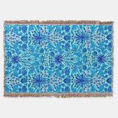 William Morris Hyacinth Print, Aqua en Turquoise Deken (Voorkant)