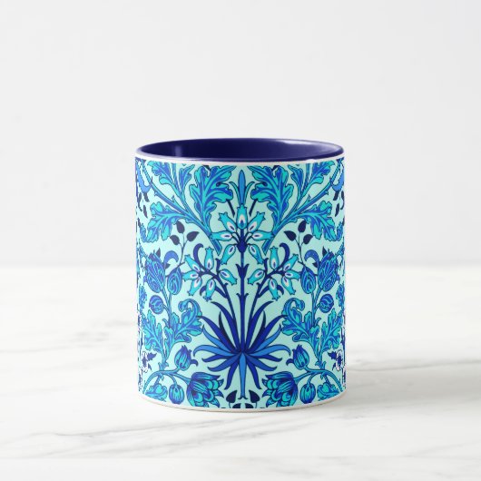 William Morris Hyacinth Print, Aqua en Turquoise Mok (Midden)