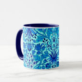 William Morris Hyacinth Print, Aqua en Turquoise Mok (Voorkant links)