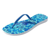 William Morris Hyacinth Print, Aqua en Turquoise Teenslippers (Schuin)