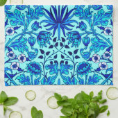 William Morris Hyacinth Print, Aqua en Turquoise Theedoek (Gevouwen)
