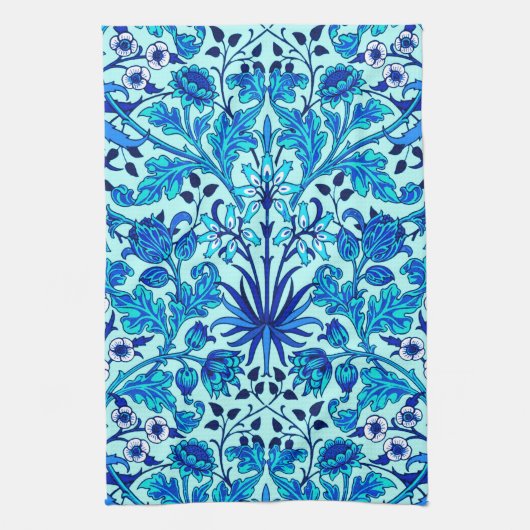 William Morris Hyacinth Print, Aqua en Turquoise Theedoek (Verticaal)