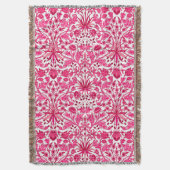 William Morris Hyacinth Print, Bourgogne en roze Deken (Voorkant Verticaal)