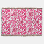 William Morris Hyacinth Print, Bourgogne en roze Deken (Voorkant)