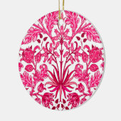 William Morris Hyacinth Print, Bourgogne en roze Keramisch Ornament (Links)