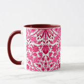 William Morris Hyacinth Print, Bourgogne en roze Mok (Links)