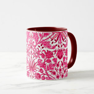 William Morris Hyacinth Print, Bourgogne en roze Mok