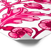 William Morris Hyacinth Print, Bourgogne en roze Poster (Hoek)