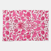 William Morris Hyacinth Print, Bourgogne en roze Theedoek (Horizontaal)