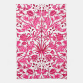William Morris Hyacinth Print, Bourgogne en roze Theedoek (Verticaal)