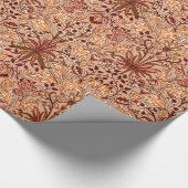 William Morris Hyacinth Print, Brown en Beige Cadeaupapier (Hoek)