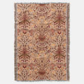 William Morris Hyacinth Print, Brown en Beige Deken (Voorkant Verticaal)