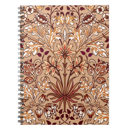 William Morris Hyacinth Print, Brown en Beige Notitieboek (Voorkant)