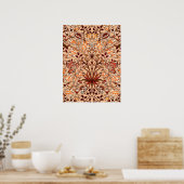 William Morris Hyacinth Print, Brown en Beige Poster (Keuken)