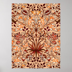 William Morris Hyacinth Print, Brown en Beige Poster