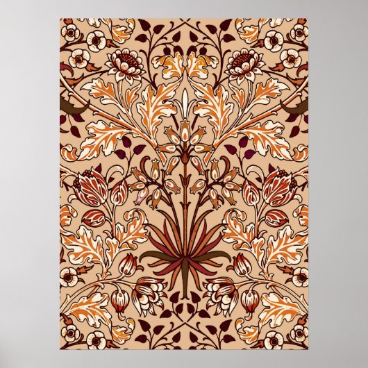 William Morris Hyacinth Print, Brown en Beige Poster (Voorkant)