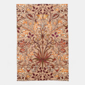 William Morris Hyacinth Print, Brown en Beige Theedoek (Verticaal)