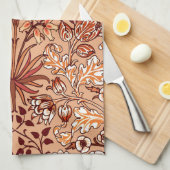 William Morris Hyacinth Print, Brown en Beige Theedoek (Quarter Fold)