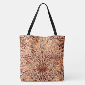 William Morris Hyacinth Print, Brown en Beige Tote Bag (Achterkant)