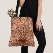 William Morris Hyacinth Print, Brown en Beige Tote Bag (Dichtbij)