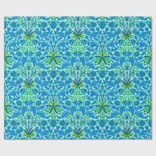 William Morris Hyacinth Print, Cerulean Blue Cadeaupapier (Vlak)