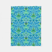 William Morris Hyacinth Print, Cerulean Blue Fleece Deken (Voorkant)