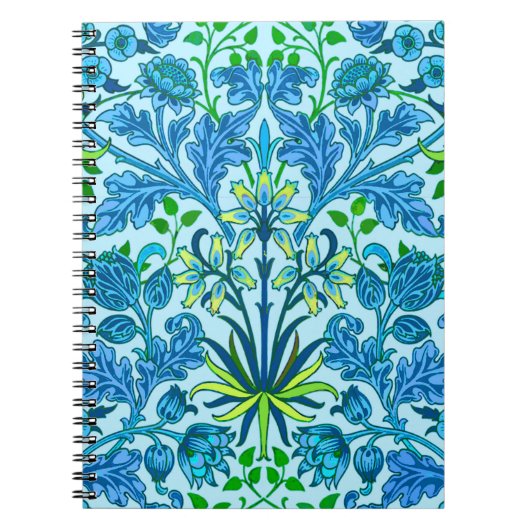 William Morris Hyacinth Print, Cerulean Blue Notitieboek (Voorkant)