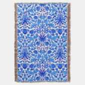 William Morris Hyacinth Print, Cobalt Blue en Whit Deken (Voorkant Verticaal)