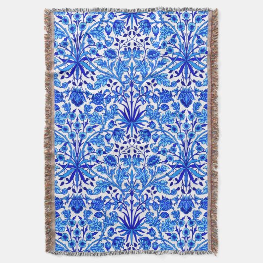 William Morris Hyacinth Print, Cobalt Blue en Whit Deken (Voorkant Verticaal)
