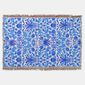 William Morris Hyacinth Print, Cobalt Blue en Whit Deken (Voorkant)