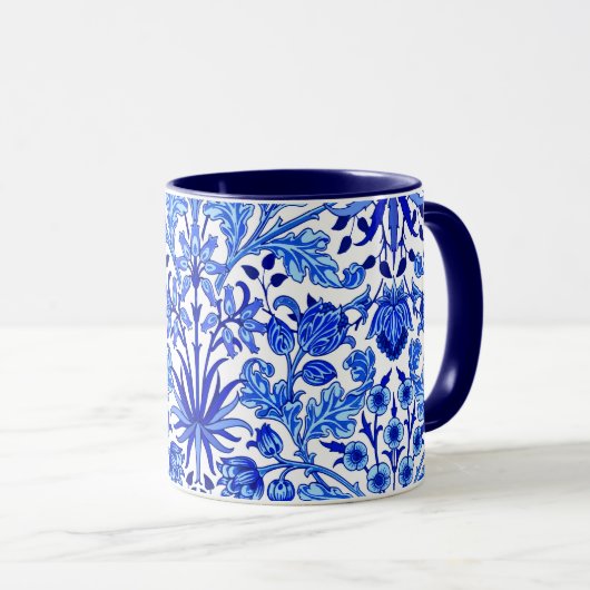 William Morris Hyacinth Print, Cobalt Blue en Whit Mok (Voorkant rechts)