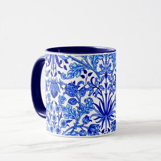 William Morris Hyacinth Print, Cobalt Blue en Whit Mok (Voorkant links)