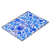 William Morris Hyacinth Print, Cobalt Blue en Whit Notitieboek (Linkerzijde)