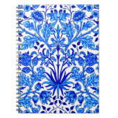 William Morris Hyacinth Print, Cobalt Blue en Whit Notitieboek (Voorkant)