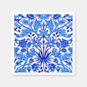 William Morris Hyacinth Print, Cobalt Blue en Whit Servet