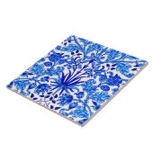 William Morris Hyacinth Print, Cobalt Blue en Whit Tegeltje (Zijkant)