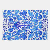 William Morris Hyacinth Print, Cobalt Blue en Whit Theedoek (Horizontaal)