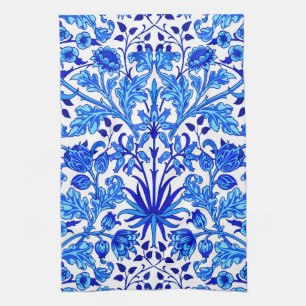William Morris Hyacinth Print, Cobalt Blue en Whit Theedoek