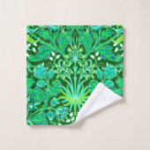 William Morris Hyacinth Print, Emerald Green Bad Handdoek (Wasdoekje)