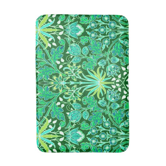 William Morris Hyacinth Print, Emerald Green Badmat (Voorkant Verticaal)