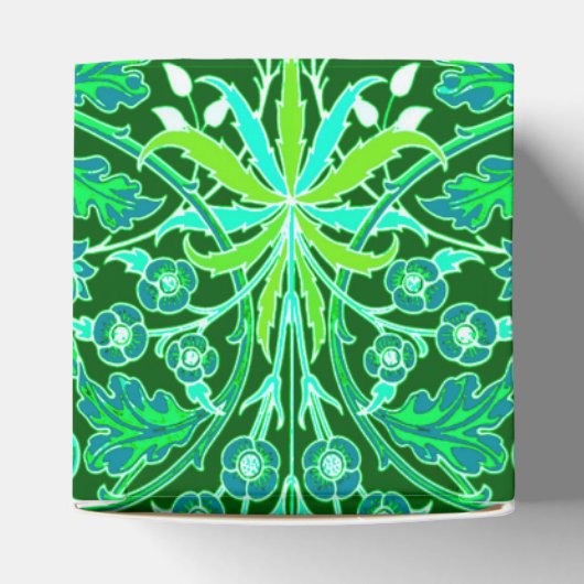 William Morris Hyacinth Print, Emerald Green Bedankdoosjes (Bovenkant)