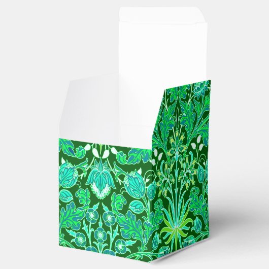 William Morris Hyacinth Print, Emerald Green Bedankdoosjes (Geopend)