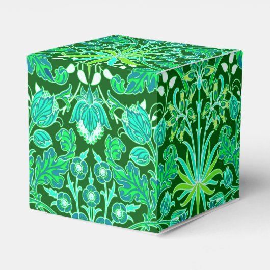 William Morris Hyacinth Print, Emerald Green Bedankdoosjes (Achterkant)