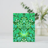 William Morris Hyacinth Print, Emerald Green Briefkaart (Staand voorkant)