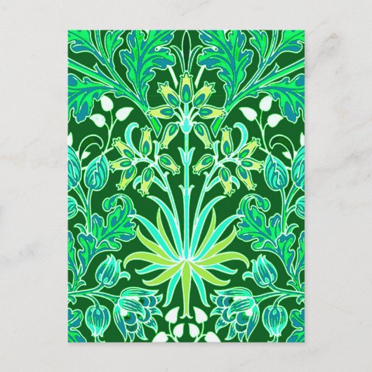 William Morris Hyacinth Print, Emerald Green Briefkaart (Voorkant)