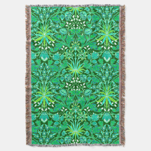 William Morris Hyacinth Print, Emerald Green Deken
