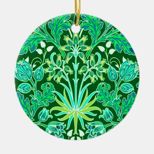 William Morris Hyacinth Print, Emerald Green Keramisch Ornament (Voorkant)